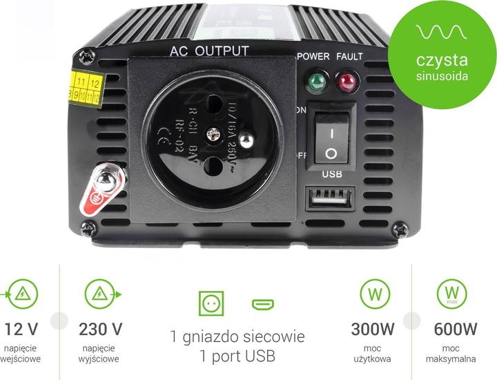 Immagine prodotto GreenCell Tensione Inverter auto 12V a 230V 300W