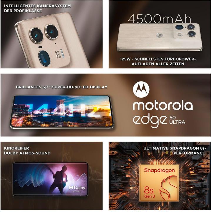 Image du produit Motorola Edge 50 Ultra (1000 Go, Bois nordique, 6.70", SIM + eSIM, 64 Mpx, 5G)