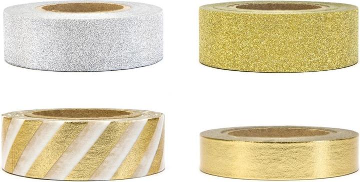 Partydeco Dekoratives Klebeband - Gold (4 Stck.)