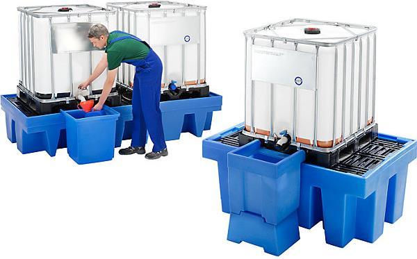 Image du produit kaiserkraft Bac de rétention en PE pour conteneurs-citernes IBC/KTC (1000 l)