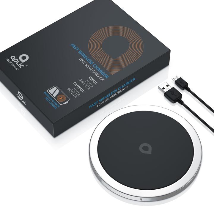 Actual product image Aplic Induction Charger, Qi Wireless Charger - Inductive Fast Charging Station, 10W Induction Charger (10 W)