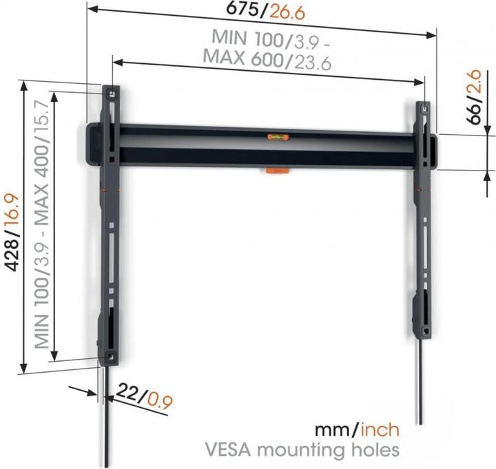 Actual product image Vogels TVM 3605 (Wall, 100", 75 kg)