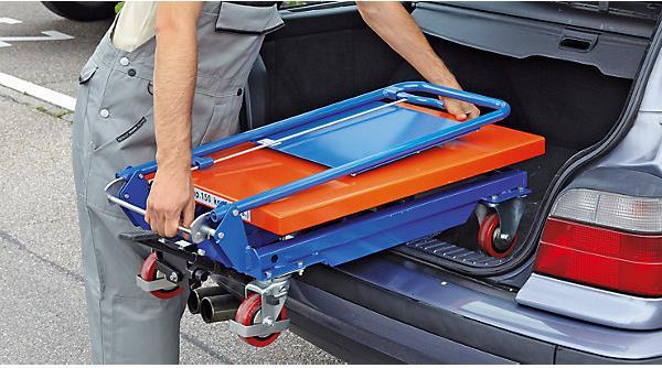 Immagine prodotto kaiserkraft Carrello con piattaforma di sollevamento con manico pieghevole (150 kg)