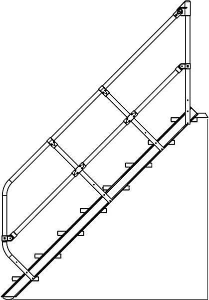 Immagine prodotto Munk Scale a 45° Larghezza gradini 600 mm 6 gradini Alluminio scanalato (Stile, 138 cm)