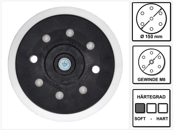 Produktbild Makita Ø 150mm Schleifteller Weich BO6030/BO6040 (Weich)