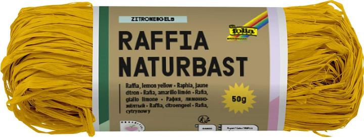 Immagine prodotto Folia Bringmann Natural Bast Raffia 50g Giallo Banana (Nastro da regalo)