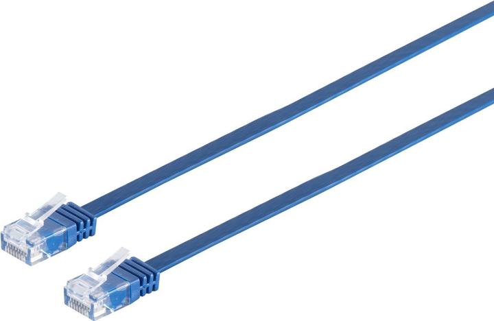 Produktbild Tecline High Quality Patchkabel, flach, U/UTP, ungeschirmt, Cat 6, blau, 3.0 m Superflaches Patchkabel z.B. (U/UTP, CAT6, 3 m)