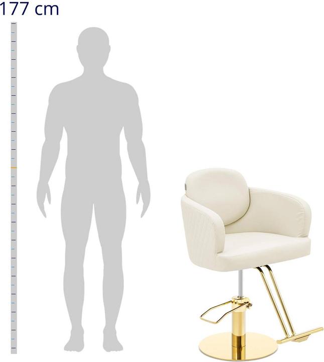 Produktbild Physa Friseurstuhl Fussstütze höhenverstellbar Barber-Stuhl 200 kg Winsford Creme&Gold