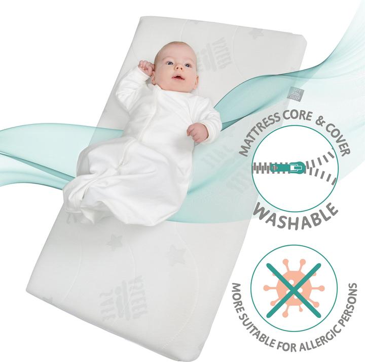 Produktbild Roba Stuben- & Beistellbett 3in1 mit Barriere + Matratze