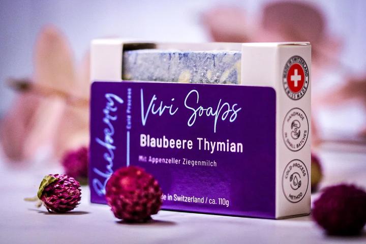 Actual product image Vivi Soaps Blueberry - thyme goat's milk soap (Hard soap)