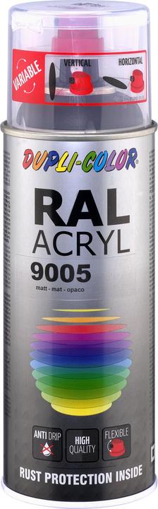 Dupli-Color Vernice acrilica opaca RAL 9005 jet black (Nero intenso, 0.40 l)