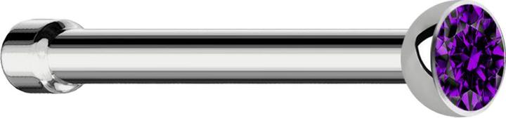 Actual product image Star Piercing Nose stud straight silver with crystal violet (Titanium G23, without brass)