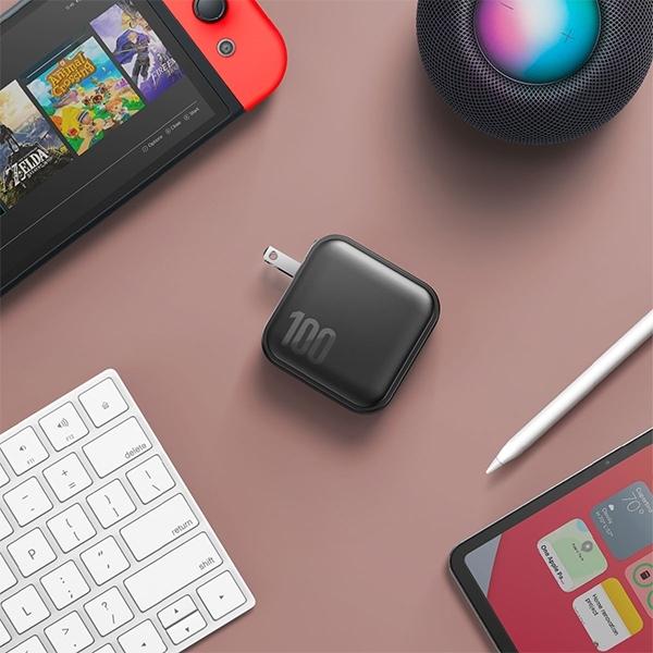 Image du produit Energea ład. siec. 1xUSB+3xUSB-C PD-PPS-QC 3.0 100W 3C1A czarny/black US+UE Travelite GAN100 (100 W)