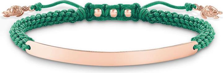 Thomas Sabo Armband Grün Schildkröte (21 cm, Kunststoff, Silber)