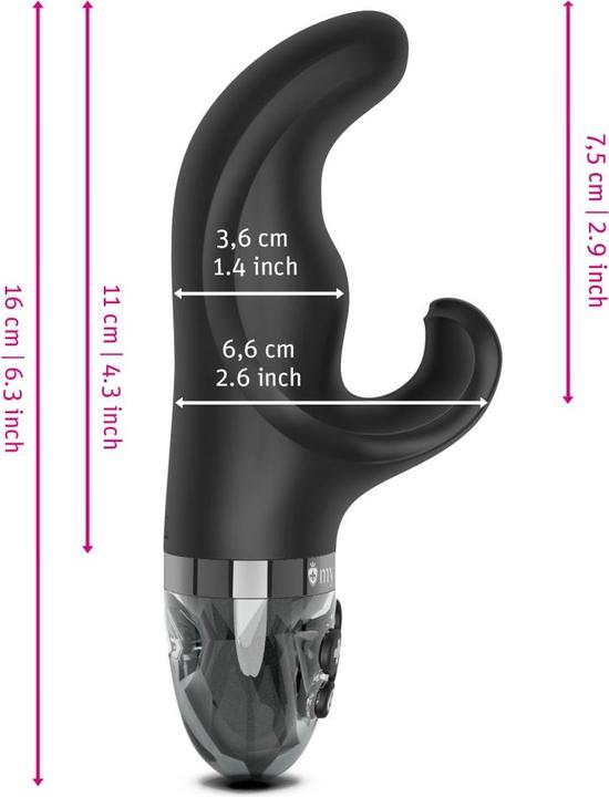 Actual product image Mystim Hop Hop Bob eStim Vibrator Black
