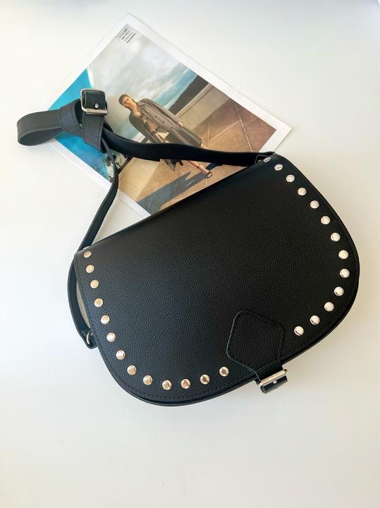 Only-Bags.Store Sac en cuir noir, sac à main en cuir, sac clouté, sac à bandoulière, cadeau pour vous, de