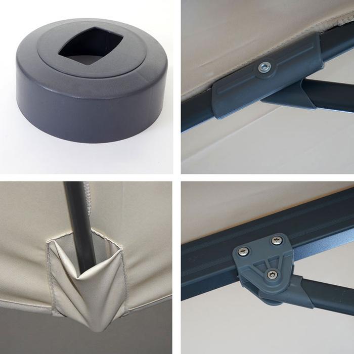Produktbild Mendler Gastronomie-Ampelschirm, Sonnenschirm, rund Ø 3m Polyester Alu/Stahl 23kg - creme mit Ständer (3 m)