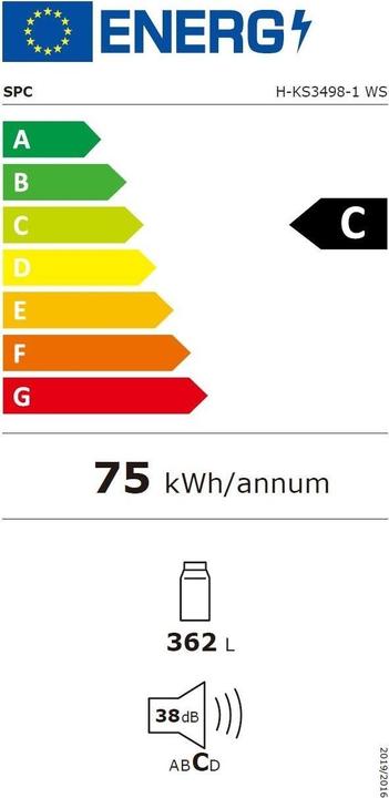 Etichetta energetica SPC H-KS3498-1 WS (362 l)