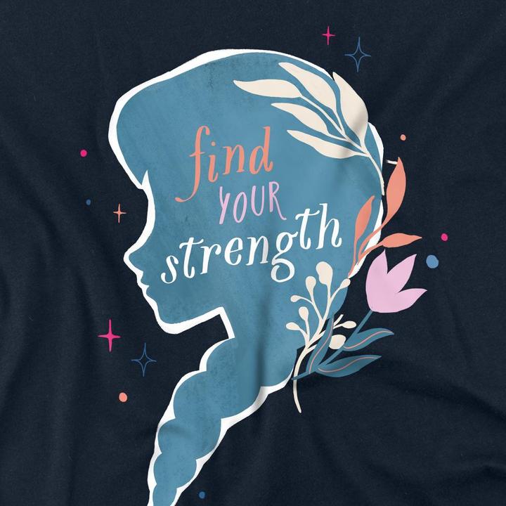 Actual product image Disney Frozen Unisex Adult Find Your Strength Anna Silhouette T-Shirt (S)