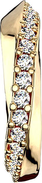 Image du produit Star Piercing Micro piercing anneau doré demi-cercle torsadé avec des cristaux (Acier chirurgical 316L, Laiton)