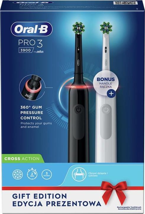Actual product image Oral-B ELECTRIC TOOTHBRUSH PRO3 3900 2PSC (Oscillating toothbrush)