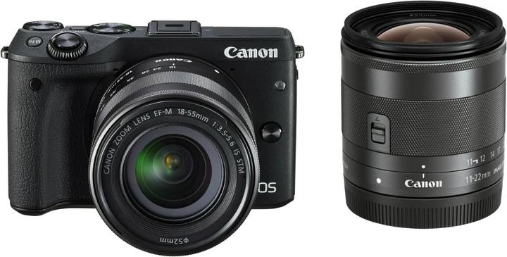 Actual product image Canon EOS M3 18-55mm, 11-22mm Kit