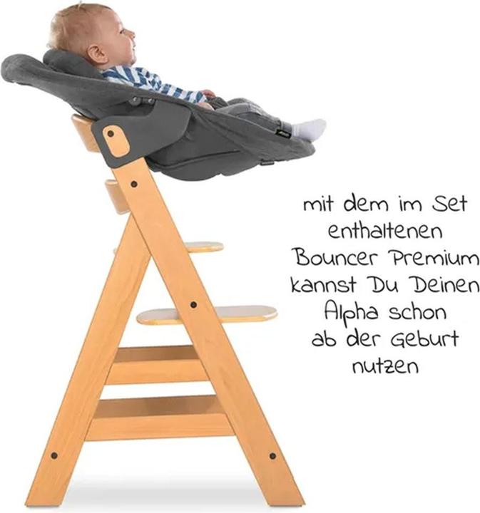 Actual product image Hauck Highchairs Alpha Plus Nature XXL Newborn Set - Highchair + 2in1 (Highchair)