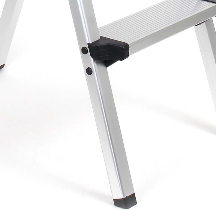 Actual product image Wiltec XPOtool 2-Sided Aluminium Folding Ladder 73cm up to 150kg with 2x3 Non-Slip Steps and Rubber Feet (Folding step, 56.50 cm)