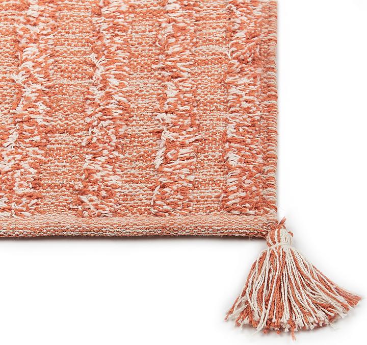 Beliani Carpet cotton orange 140 x 200 cm short pile MUGLA (140 x 200 cm)