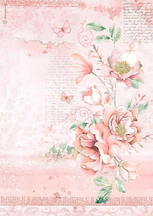 Produktbild Stamperia Motiv-Strohseide "Roseland Flowers", DIN A4 (28 g/m², 1 x)