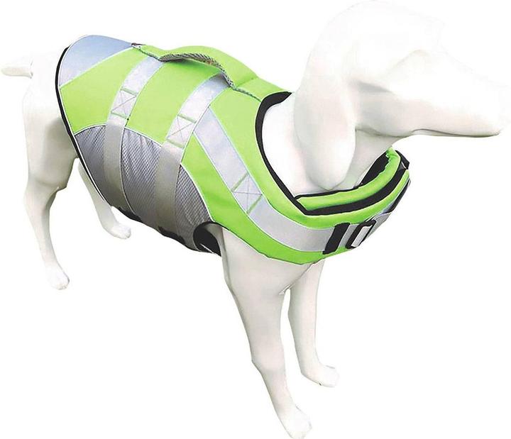 Immagine prodotto Just White Giubbotto di salvataggio per cani verde neon (S, Giubbotto di salvataggio per cani)