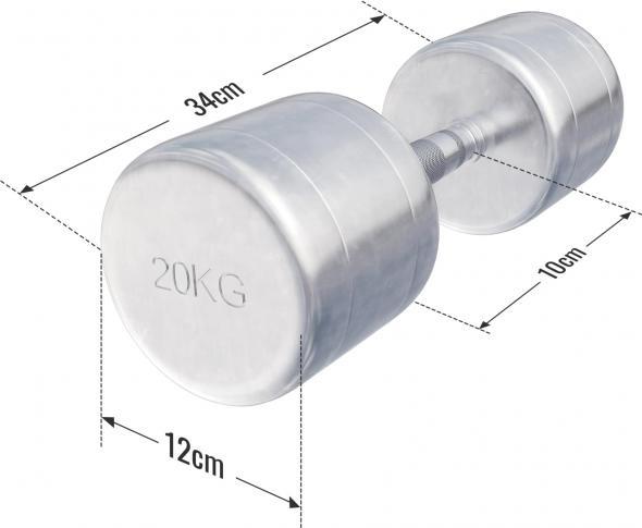 Actual product image Gorilla Sports Chrome dumbbells (1 x 20 kg)