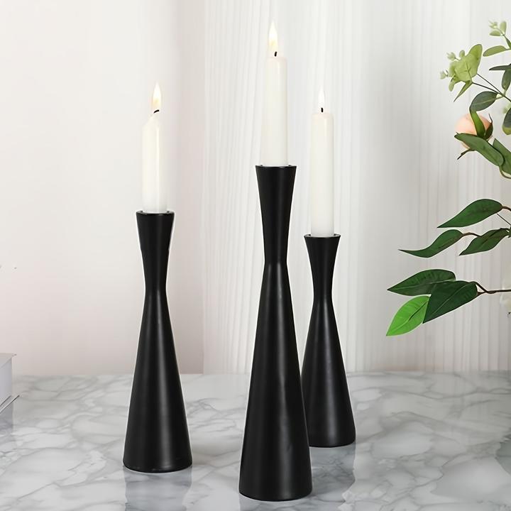 Actual product image Alopini 3pcs/set candle holder, small waist long candle holder, for centrepiece, candlelight dinner