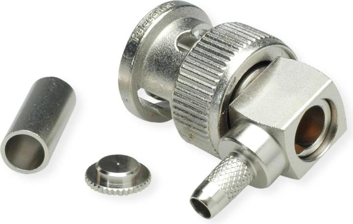 Actual product image Telegärtner BNC cable angle connector crimp G13, G50 75 Ohm, solder/crimp, A0504, G13 (0.4/2.5)