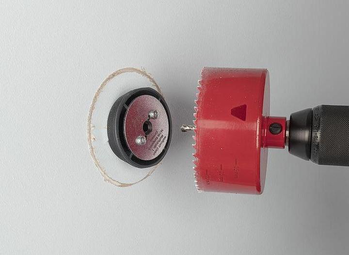 Produktbild wolfcraft Aufbohrhilfe für Lochsägen, Ø 46–62 mm (62 Millimeter)