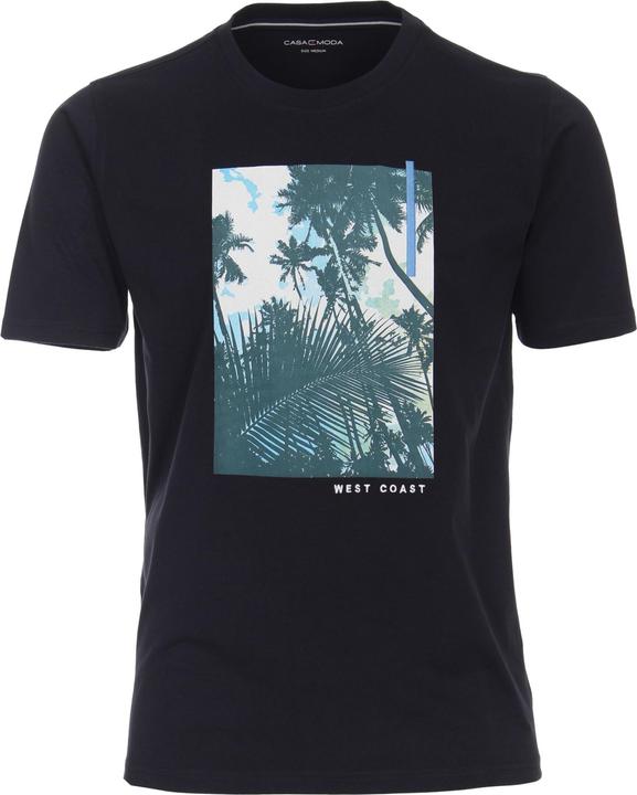 Casa Moda T-Shirt Kurzarmshirt mit Print und Stickerei (M)