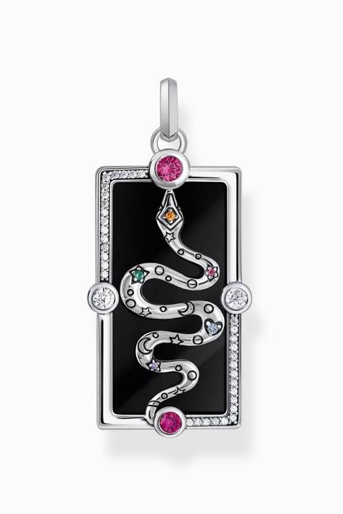 Immagine prodotto Thomas Sabo Ciondolo a catena Snake con smalto nero a freddo e pietre colorate Argento (Argento 925, Smalto/argento, Smalto)