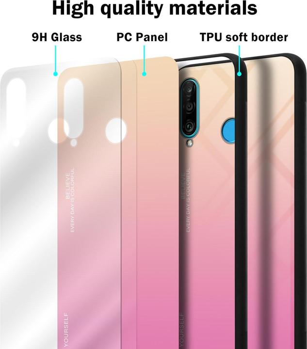 Produktbild Cadorabo TPU 2 Farben Glas Cover (Huawei P30 Lite)