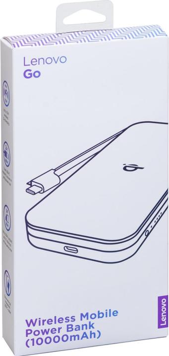 Actual product image Lenovo GO Wireless Power Bank 10000 mAh, Thunder Black, 258 g, 15 W (10000 mAh, 30 W, 38.50 Wh)