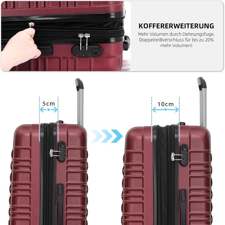 Image du produit Beibye Erweiterbarer Hartschalenkoffer (45 l, Bagage à main (jusqu'à 50l))