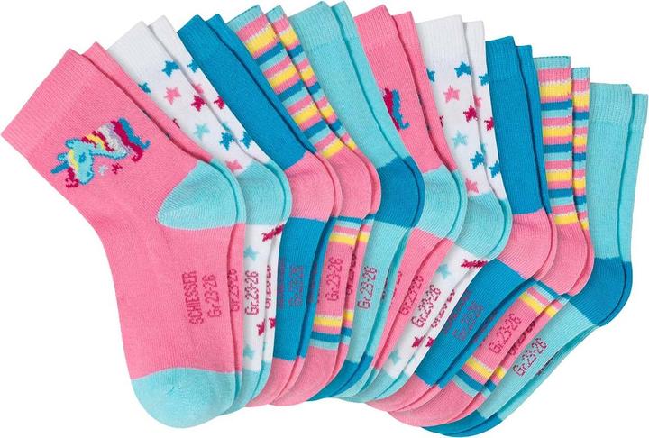 Produktbild Schiesser Einhorn - 10 Paar Kindersocken Mädchen (10er Pack, 31 - 34)