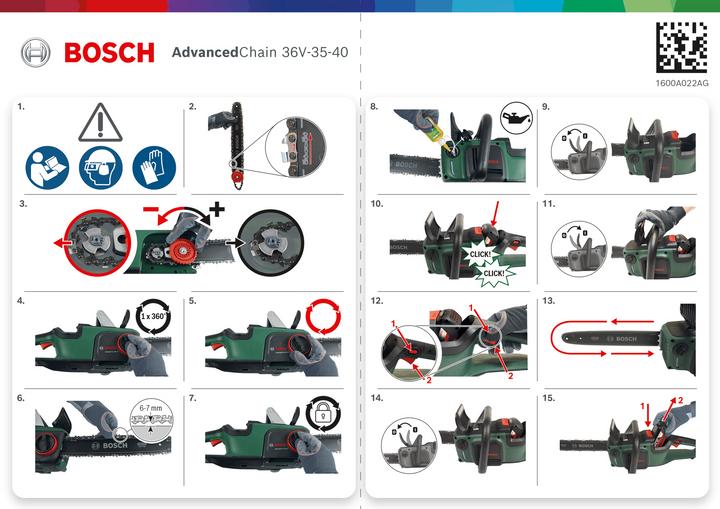 Actual product image Bosch Home & Garden AdvancedChain 36V-35-40 (Battery chain saw)