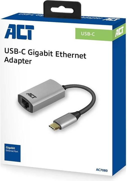 Produktbild USB-C Gigabit network adapter USB-C- RJ45 GIGA ETHERNET 0.14 (Ethernet, RJ45 Gigabit Ethernet (1x))