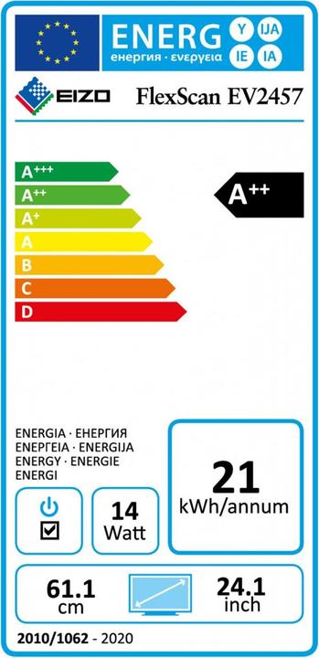 Energie-Label Eizo EV2457 (1920 x 1200 Pixel, 24")