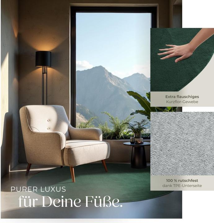 Actual product image tectake Short pile carpet Soft Zone (120 x 120 cm)