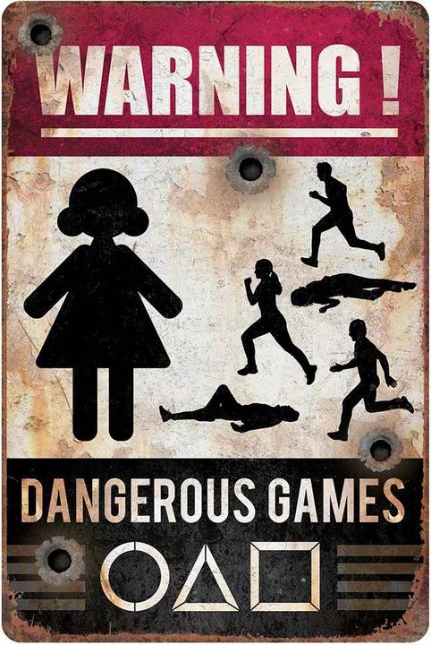 Fiesta Warnschild Dangerous Games 24cm x 36cm (One Size)