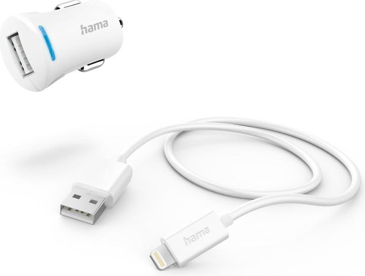 Immagine prodotto Hama Set di ricarica per auto, fulmine, 12 Watt, bianco