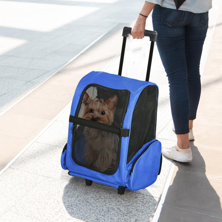 Produktbild PawHut 2 in 1 Hundetasche als Trolley oder Rucksack verwendbar (Hund, Atmungsaktiv)