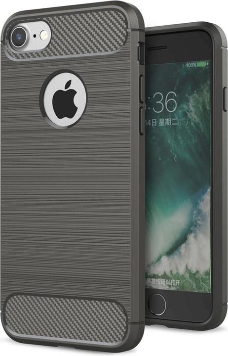 König Design Apple iPhone 7 Plus TPU Case Carbon Fiber Optic Brushed Motif Protective Cover Grey (Apple iPhone 7 Plus)