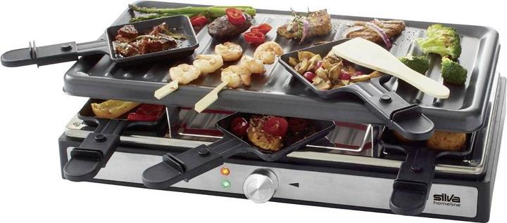 Actual product image Silva Homeline PK-R 088 Raclette 8 pans, non-stick coating, overheating protection